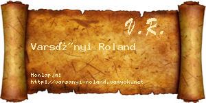 Varsányi Roland névjegykártya